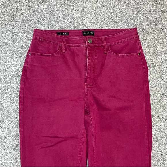 Talbots Jegging Curvy Jeans Womens Size 6 Burgundy Mid Rise Ankle - Picture 2 of 10